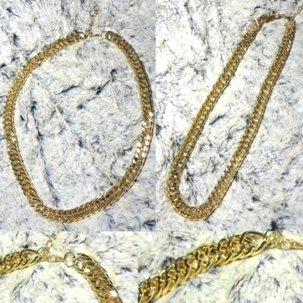 Cuban Link 14K Gold Plated  Chain Necklace